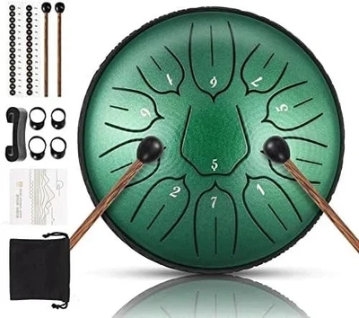 Steel Tongue Drum 11 Note 6 Inches D-Key Tank Drum Handpan Drum Panda Balmy D...