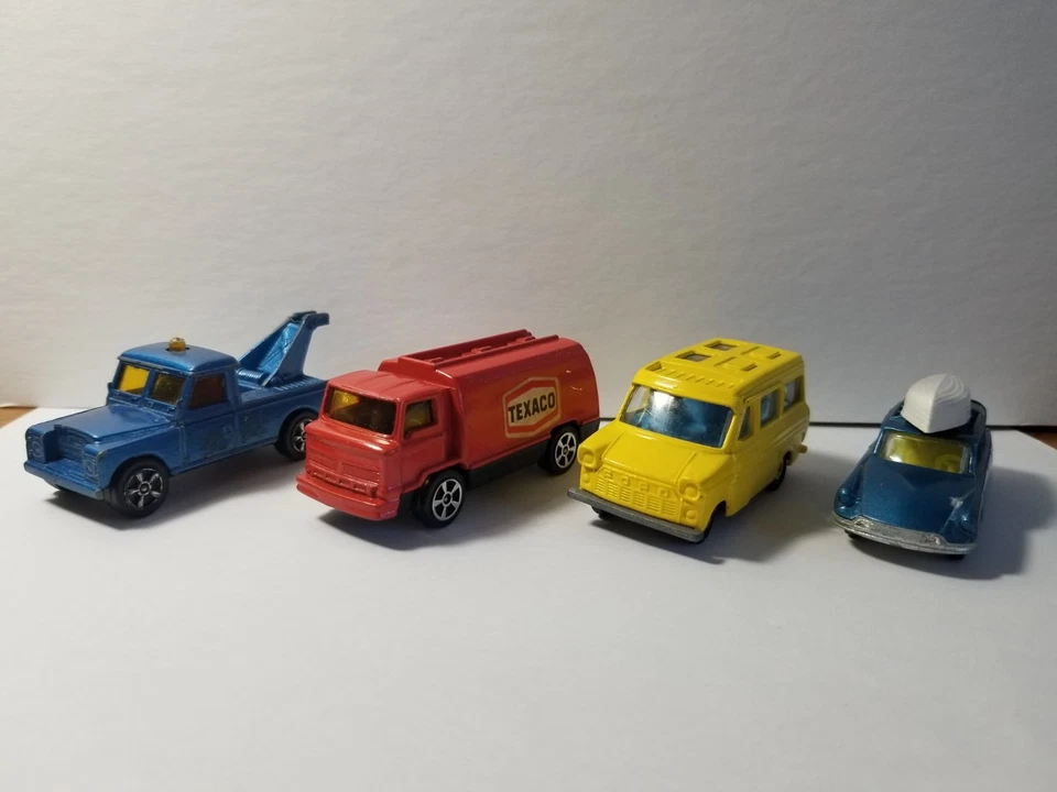 Used Lot of 4 Corgi Juniors - Transit Caravan, Citron Safari, Tanker, Land Rover - Image 1 of 4