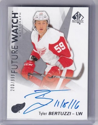 Reloj Tyler Bertuzzi Future 2016-17 SP auténtico con inscripción automática #203/999 Foto 1 de 2