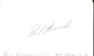Autographed 3x5 Index Card - Paul Assenmacher Braves Cubs Indians Relief Pitcher - Picture 1 of 1