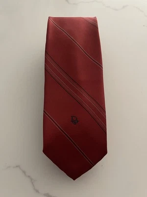 Vintage Christian Dior Red Striped Design Logo Men's Neck Tie - Image 1 of 2
