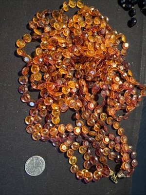 Collar Vintage 20" Naranja Cuentas con Acentos y Cierre Tono Dorado - Envío Gratis EE. UU. Foto 1 de 2