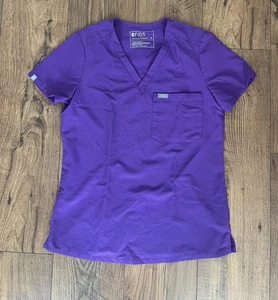 Figs Catarina One-Pocket Scrub Top Size XS Purple V Neck Short Sleeve - Picture 1 of 3