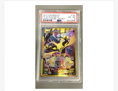 Alakazam EX Full Art Secret Rare Card PSA 8 Fates Collide 125/124 - Image 1 of 2