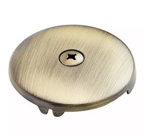 Signature Hardware Überlauf Abdeckplatte mit Einzelschraube - Messing gealtert - Bild 1 von 1