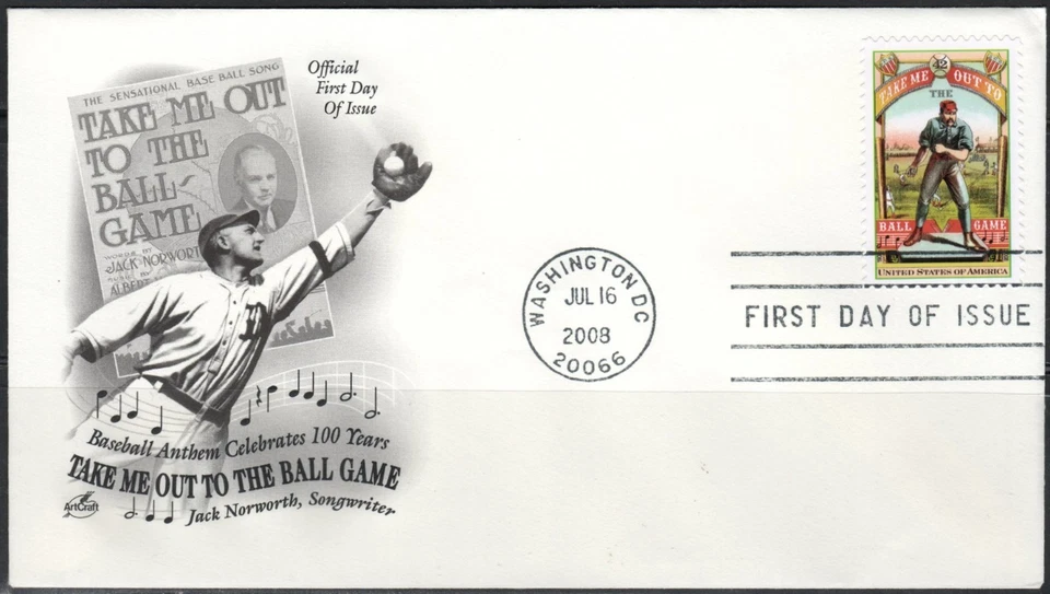 US Scott #4341, "Take Me out To The Ball Game",  ArtCraft FDC, unaddressed. - Image 1 of 1