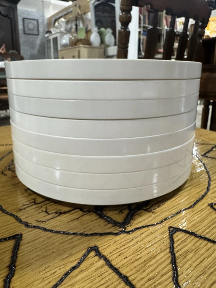 De colección (8) Platos de Cena HELLER Massimo Vignelli APILAMIENTO ARCO IRIS Melamina Años 70 10" Foto 1 de 4