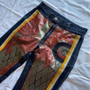 Jean Paul Gaultier Homme Denim Pants Straight Vintage Embroidered Rare Unique - Picture 1 of 8