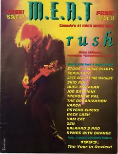 M.E.A.T. Magazine November 1993 RUSH STP Sepultura RATM Joe Satriani Skid Row - Picture 1 of 18