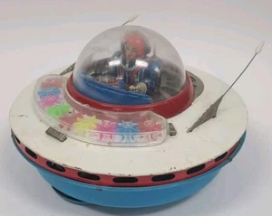 Vintage KO Sky Patrol Flying Saucer Tin Litho Toy Japan - Picture 1 of 9