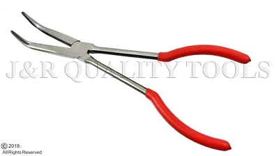  11" Long (90 degree) Needle Nose Pliers Extra long Reach and Polished Finish - Image 1 of 2