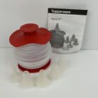 Tupperware SQUEEZE-IT Cake Decorator with 5 Tips COMPLETE Set Red w/ Booklet