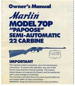 Marlin Model 70P Papoose 22 Carbine Rifle Owners Instruction Manual - Picture 1 of 1