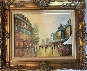 Fine Vintage 1950s Modern Impressionist PARIS French Cityscape Oil Painting - Picture 1 of 3