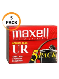 Bande cassette Maxell UR 90 (5 pièces) biais normal 108562 / bande audio 90 minutes - NEUVE - Photo 1/10