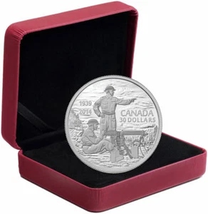 Canada 2014 $30 Declaration of WWII 75th Anniversary Pure Silver Coin 2 OZ .999 - Imagen 1 de 3