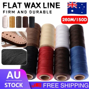 0.8-1MM 260m 150D Leather Sewing Waxed Thread Hand Stitching Craft Repair Cords - Picture 1 of 19