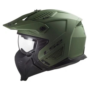 LS2 Drifter Open Face Motorcycle Helmet - Military Green - Picture 1 of 4