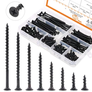 160Pcs #7 Coarse Thread Drywall Screw with Phillips Drive Black Oxide Finsh Head - Picture 1 of 3