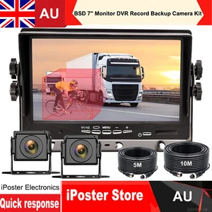 BSD 7" Monitor Record Backup Camera Pedestrian Blind Spot Alarm Dash Cam For Bus - Foto 1 di 17
