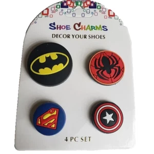 Shoe Charms 4 PC Set Superheros Shoe Charms Batman - Picture 1 of 2
