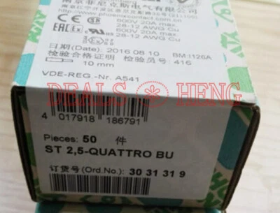 50PCS Phoenix Contact ST 2.5-QUATTRO BU(ST 2,5-QUATTRO BU) 3031319 - Image 1 of 3