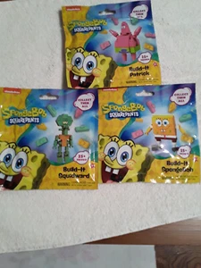 SpongeBob Squarepants Build-It Blocks, Set of 3, Patrick, Squidward, 25+ blocks - Picture 1 of 5