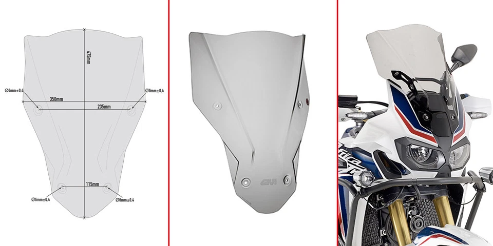 D1144S GIVI Cupolino Fumé per Honda CRF 1000L Africa Twin 2016 2017 2018 - Immagine 1 di 1