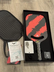 WARPING POINT RED Carbon Fiber Pickleball Paddle Aero Throat (2024 USAPA) *NEW* - Picture 1 of 9