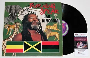 BURNING SPEAR FIRMATO JAH KINGDOM LP VINILE DISCO REGGAE AUTOGRAFATO +JSA COA - Foto 1 di 3
