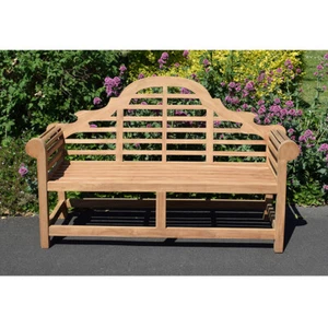 Solid Teak Lutyens Garden Bench 3 Seater Grade A Teak - FREE CUSHION- WORTH £49 - Picture 1 of 4