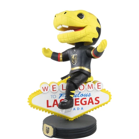 Chance Vegas Golden Knights Mascot Riding Las Vegas Sign Bobblehead NHL Cover