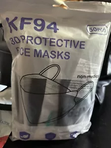 50PCS KF94 Black Face Mask Protective 4 Layer Adult Face Cover - Picture 1 of 2