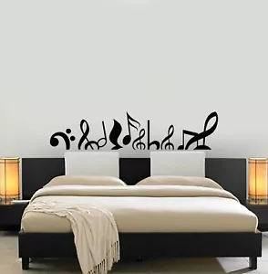 Musical Notes Vinyl Wall Decal Music Above Bed Sofa Room Decor Stickers (ig5326) - Picture 1 of 2