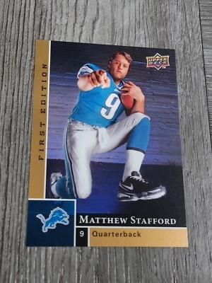 MATTHEW STAFFORD 2009 UPPER DECK FIRST EDITION ROOKIE CARD 180. - Image 1 of 2
