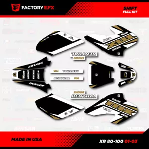 Black Gold Shift Racing Graphics kit fits 01-03 Honda XR80 Xr100 XR 80 100 Decal - Picture 1 of 2
