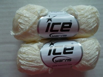 Hilos de hielo Cactus Tropical tejido textura hilo, crema, lote de 2 (99 yardas ea) Foto 1 de 2