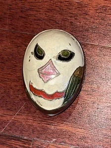 Vintage Solid Brass Painted Mask Egg Paper Weight Foundry Collection 2.25” - Picture 1 of 5