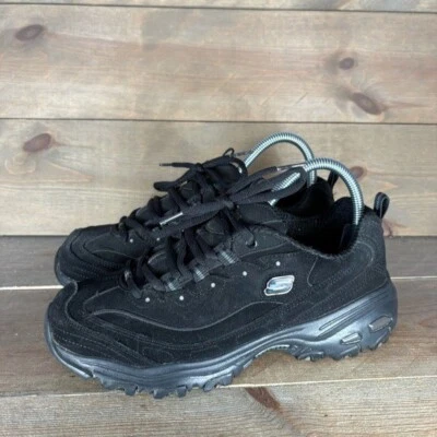 skechers dlites女式8码宽鞋黑色舒适步行运动鞋 — 第 1/4 张图片
