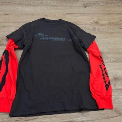 Camisa Cactus Jack Travis Scott Crossover Capas Manga Larga Marrón Rojo Talla Mediana Foto 1 de 4