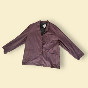 90s Vintage Purple & Black Plaid Blazer by Pinky Play Clothing Company Size L - Picture 1 of 4