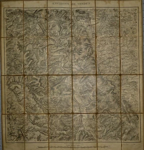 Carte ancienne d'Etat Major sur toile - Région de Verdun - 1897 - Photo 1/4