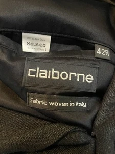 Claiborne Men’s 100% Linen 3 Button Blazer/Sport Cost Black Size 42 R - Picture 1 of 15
