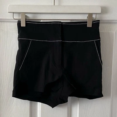 Pantalones Cortos Bebe Cintura Alta Negros Talla 4 Blanco Puntada Superior Nuevos con Etiquetas Elastizados Foto 1 de 4