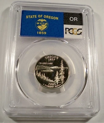 2005-S 25c SILVER PCGS PR70DCAM OREGON QUARTER PROOF DEEP CAMEO PR 70 DC - Image 1 of 4