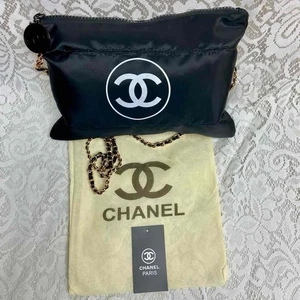 Chanel, Black Amenity- Complimentary Pouch Crossbody Bag 12in x 8in - Picture 1 of 12