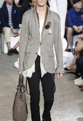 John Varvatos Gray Knit Sweater Jacket Linen Cotton  Size L - Image 1 of 4