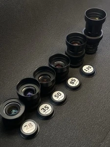 Rollei Prime Cine Set 28 35 50 85 135 200 Canon EF mount Cinemod Vintage Lenses - Picture 1 of 22