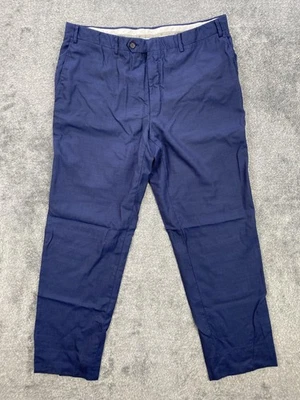 Pantalones de vestir Canali para hombre 54R azul marino impecable lana pantalones frente plano Foto 1 de 4