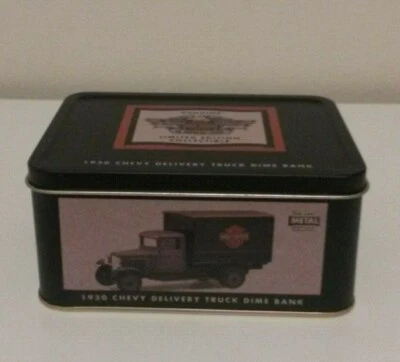 Harley Davidson 1930 Chevy Delivery Truck Dime Bank In Tin  - Image 1 of 4